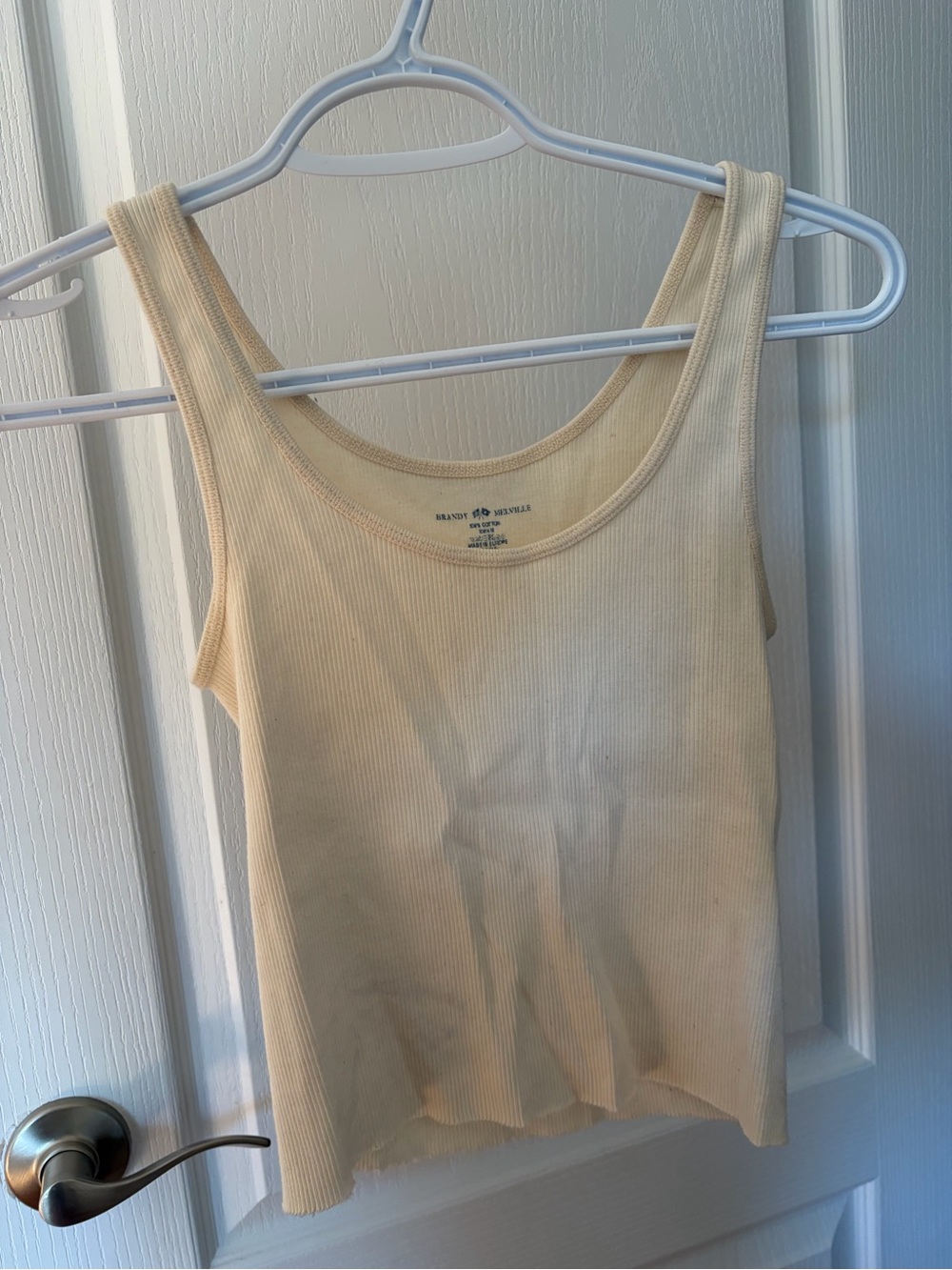 Brandy Melville Beige Ribbed Tank Top